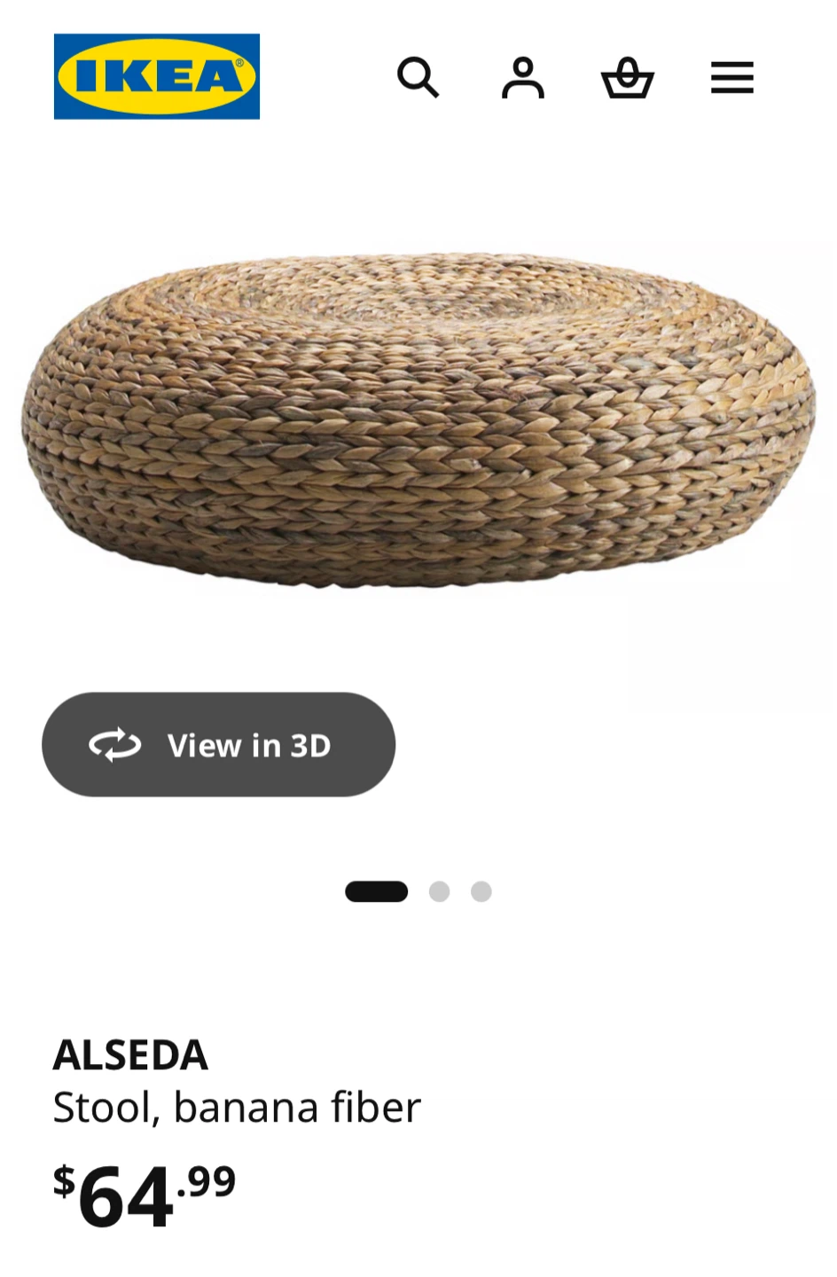 IKEA ALSEDA Stool, Banana Fiber - photo 4