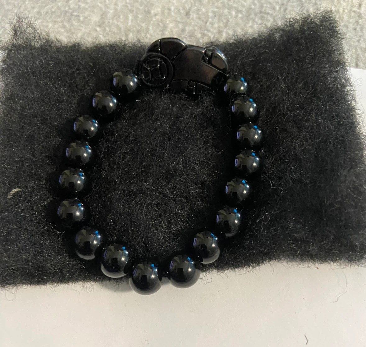 Black Beaded Bracelet with Charm - photo 2