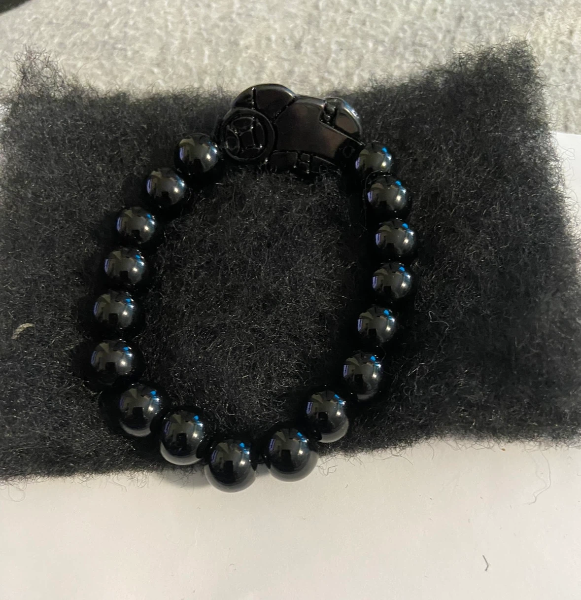 Black Beaded Bracelet with Charm - photo 4