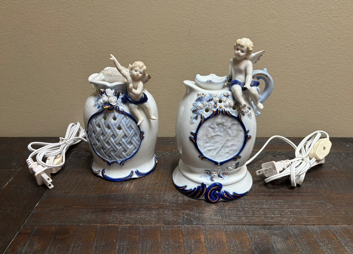 Vintage Ceramic Angel night light Set
