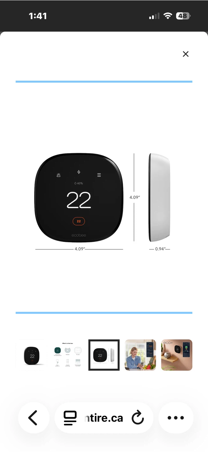 Ecobee Smart Thermostat Enhanced Black - photo 4