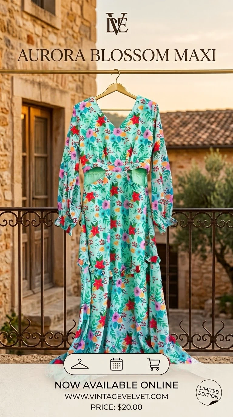 Aurora Blossom Maxi Dress