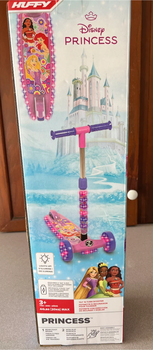 Brand new! Huffy Disney Princess 3-Wheel Light-Up Scooter