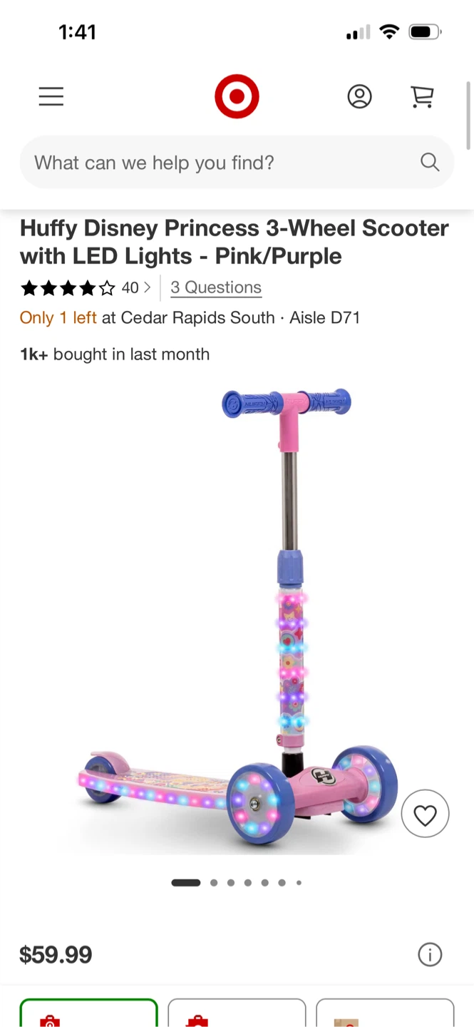 Brand new! Huffy Disney Princess 3-Wheel Light-Up Scooter - photo 5