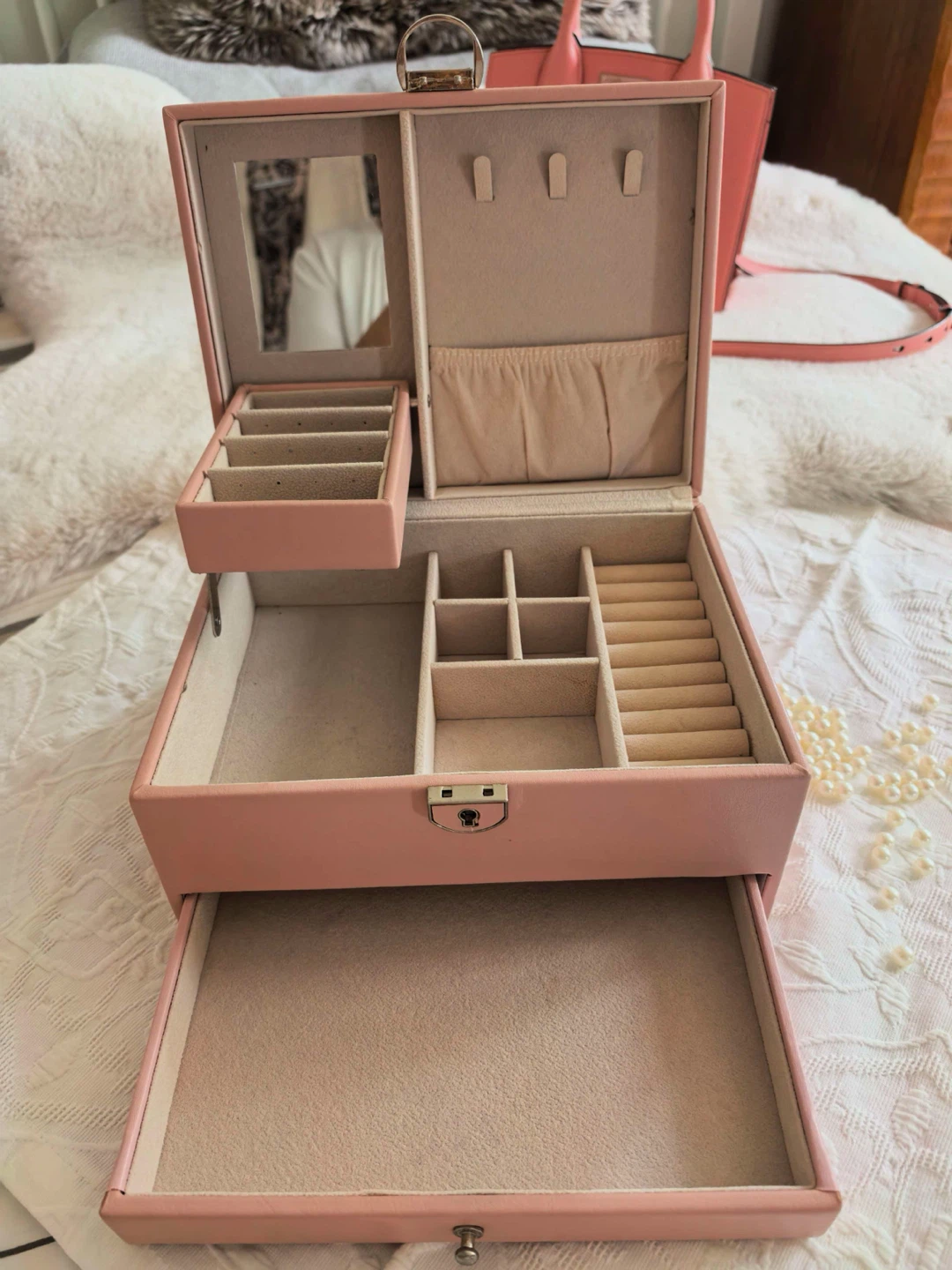 Pink Jewelry Box with Mirror - photo 2