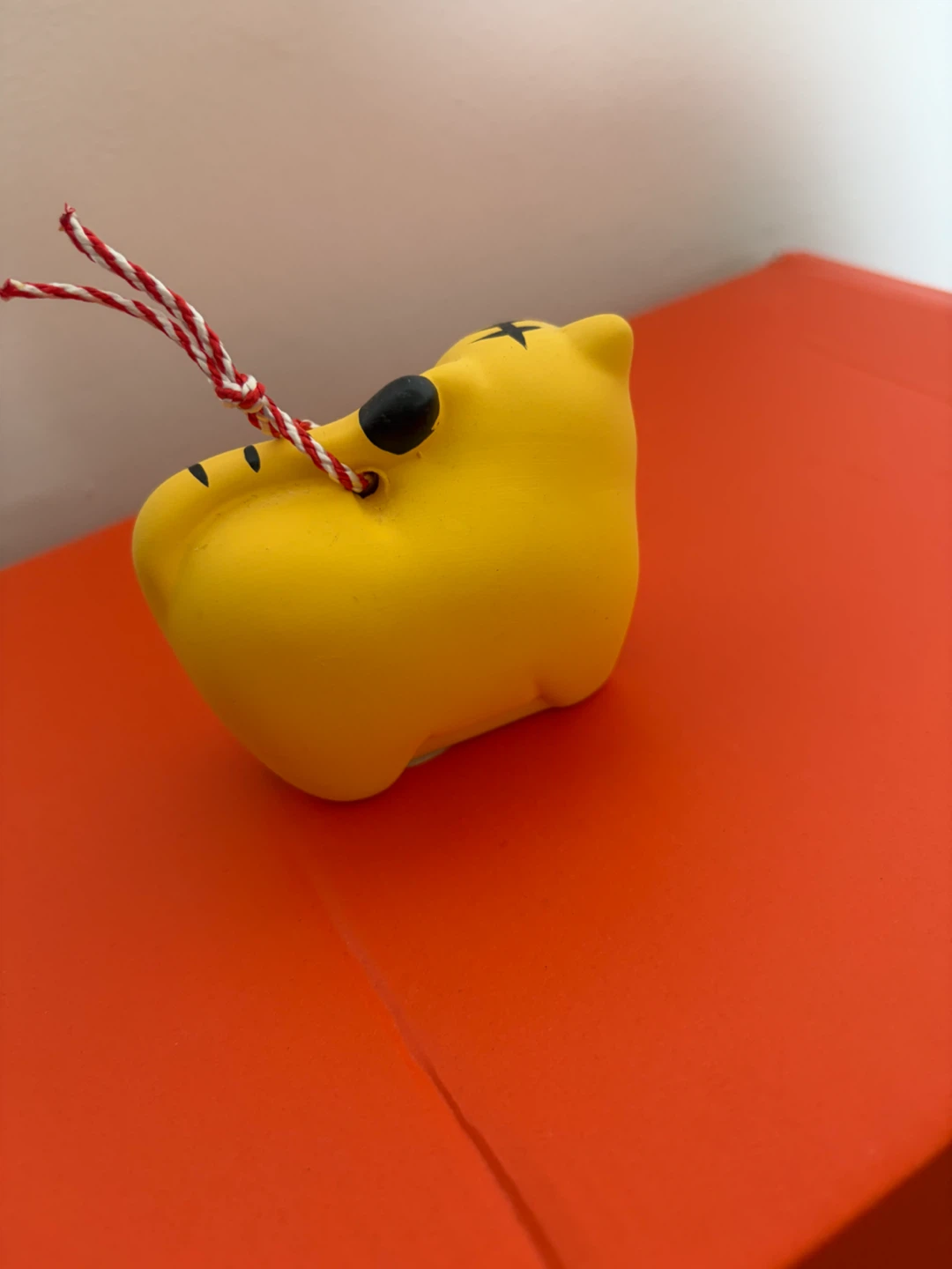 Yellow Tiger Figurine with String - photo 2