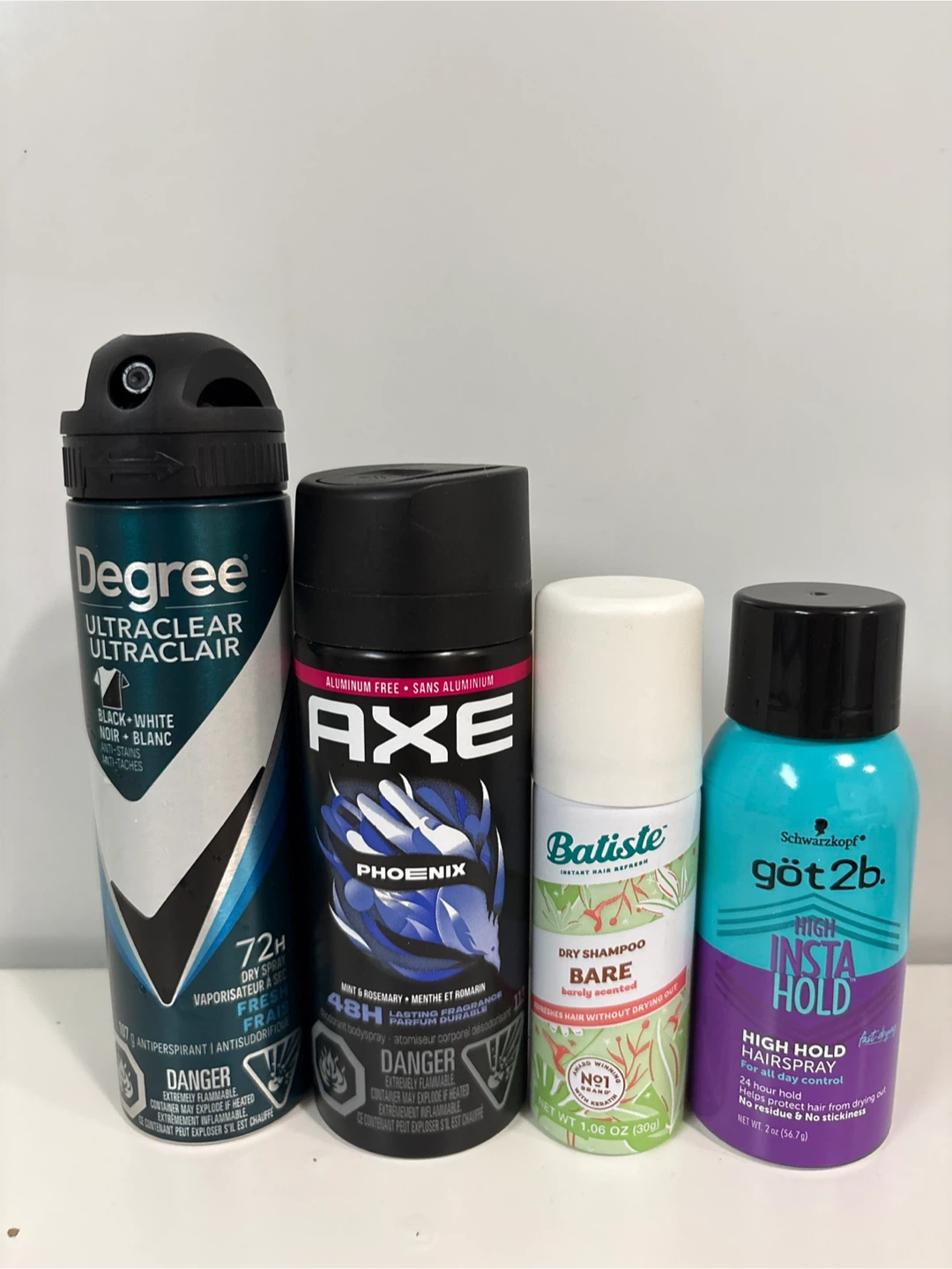 Degree, Axe, Batiste, Got2b Hair Products Lot