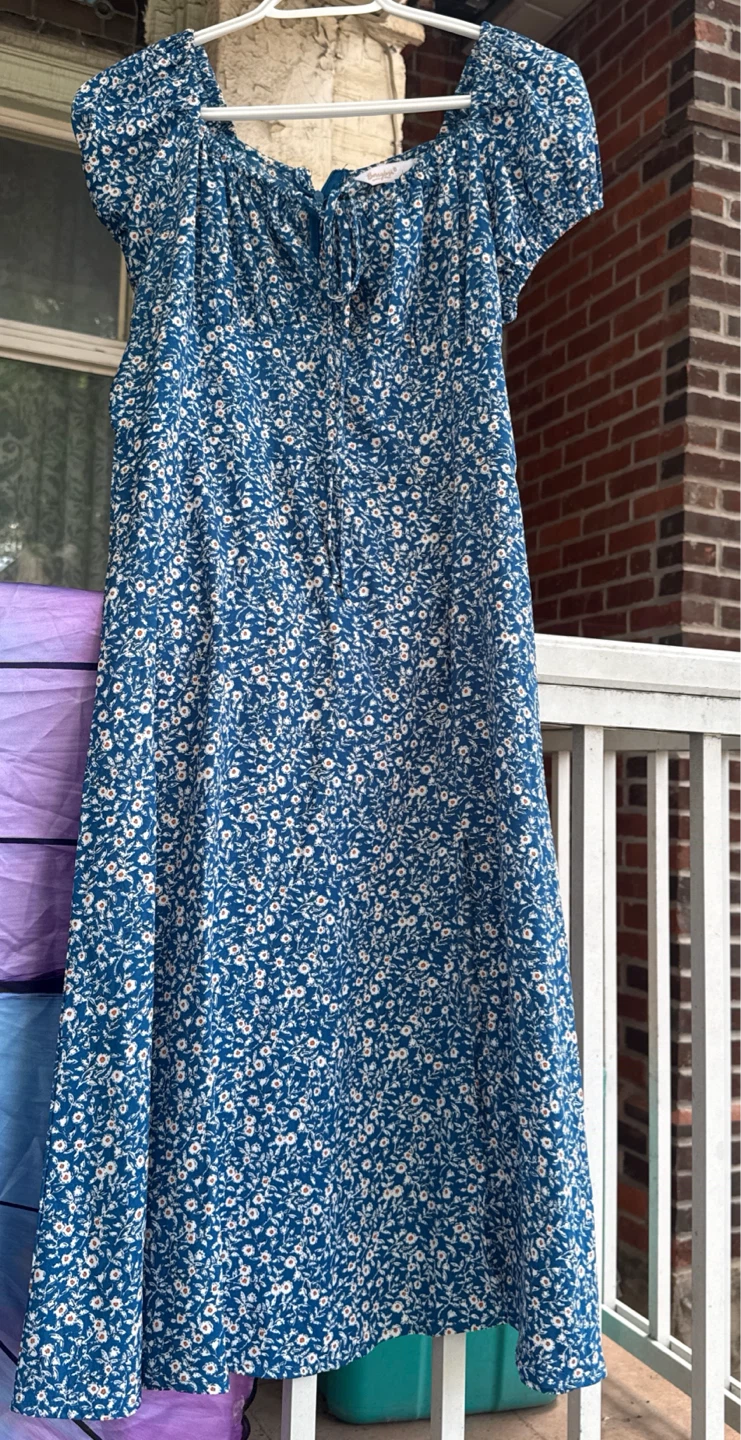 Blue Floral Maxi Dress - photo 2
