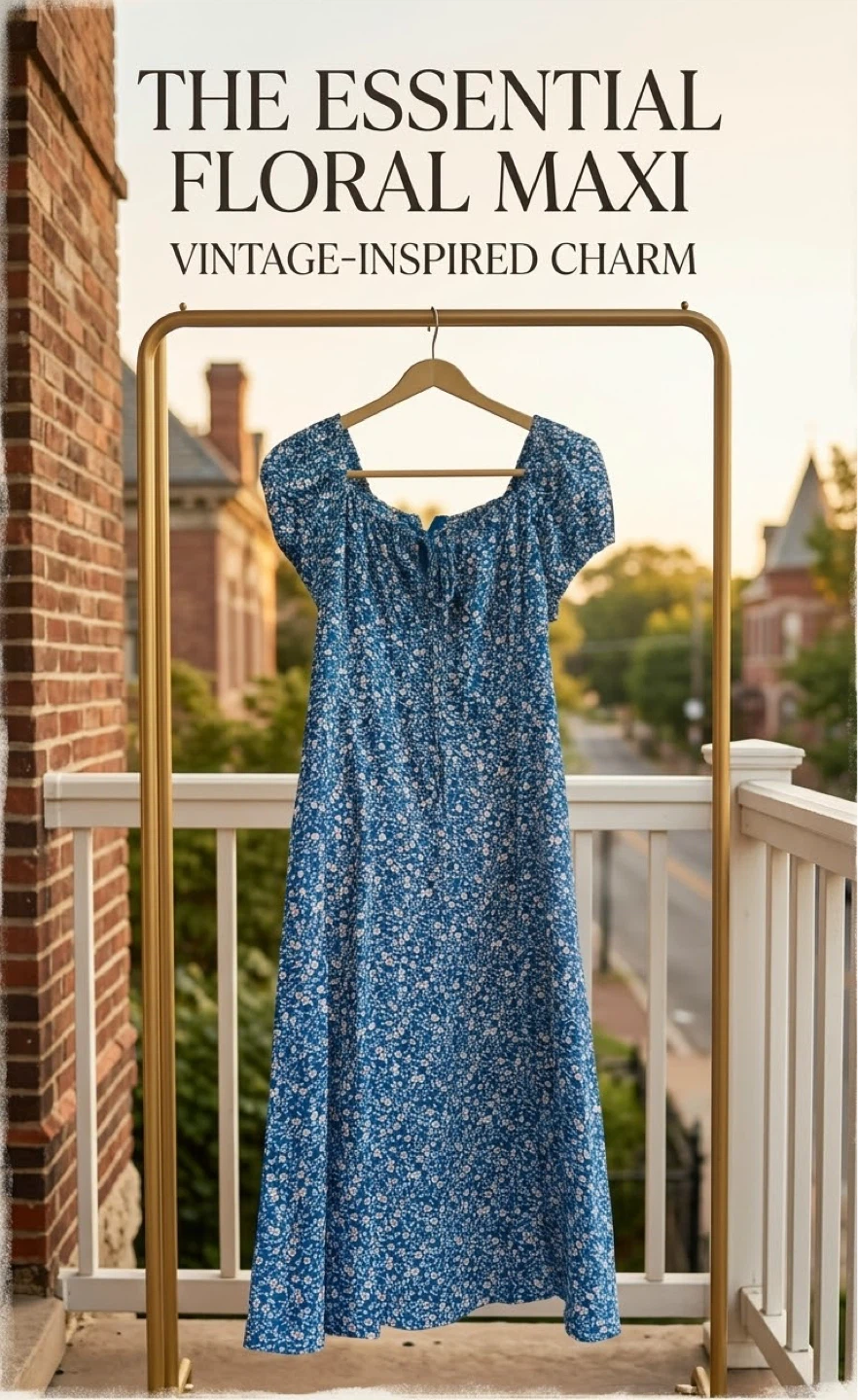 Blue Floral Maxi Dress
