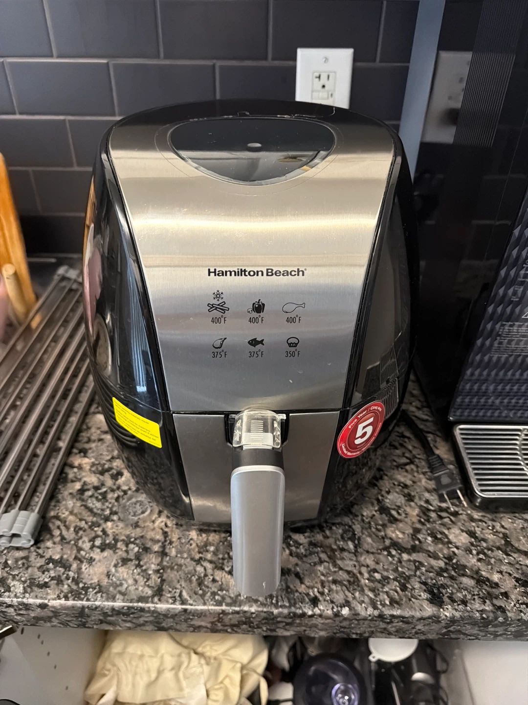 Hamilton Beach Air Fryer in Black and Silver