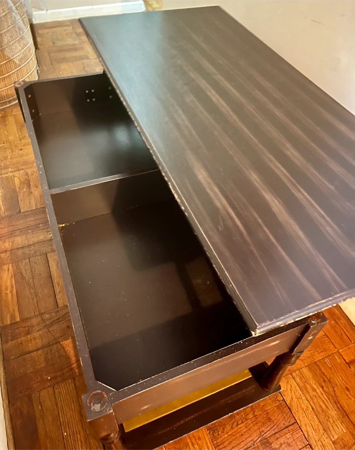 Dark Brown Coffee Table with hidden drawers  Storage - photo 2