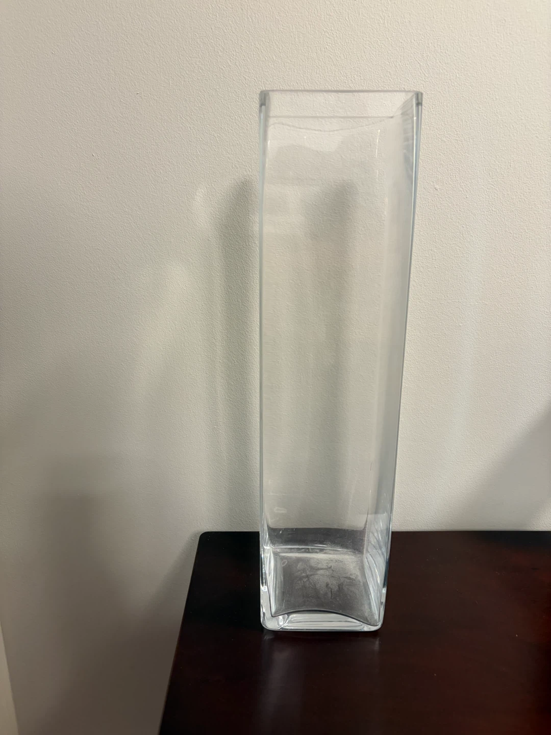 Clear Glass Rectangular Vase