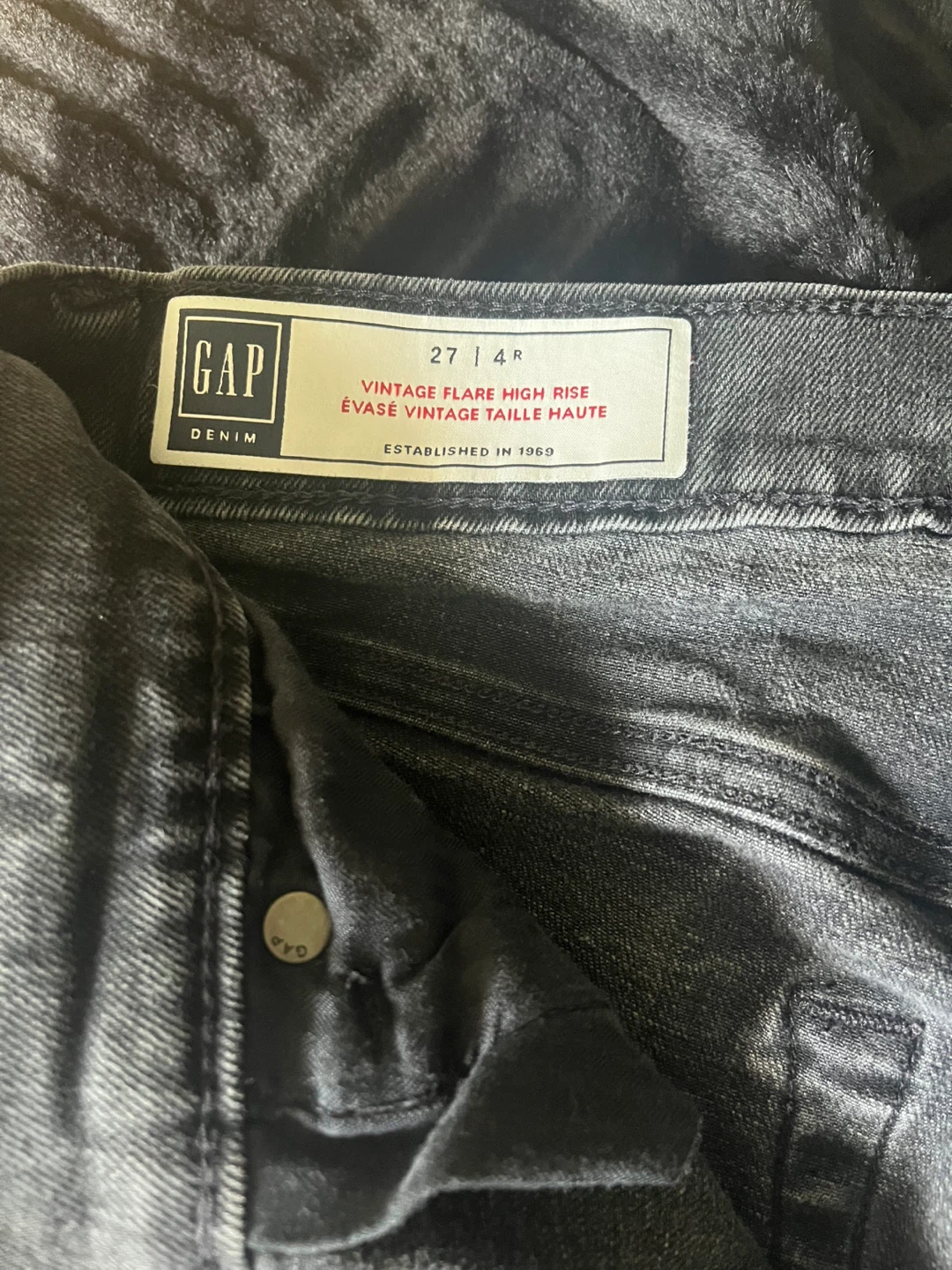 Gap Vintage Flare High Rise Jeans Size 27 Grey - photo 2