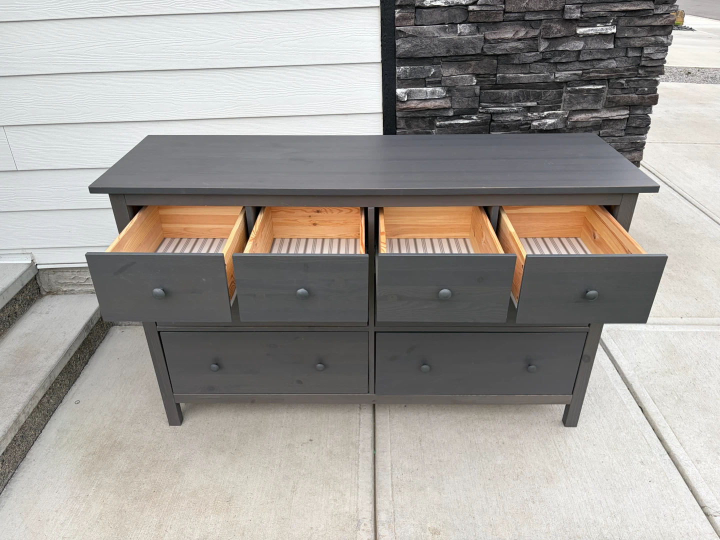 IKEA HEMNES wooden grey dresser 8 drawers - photo 2