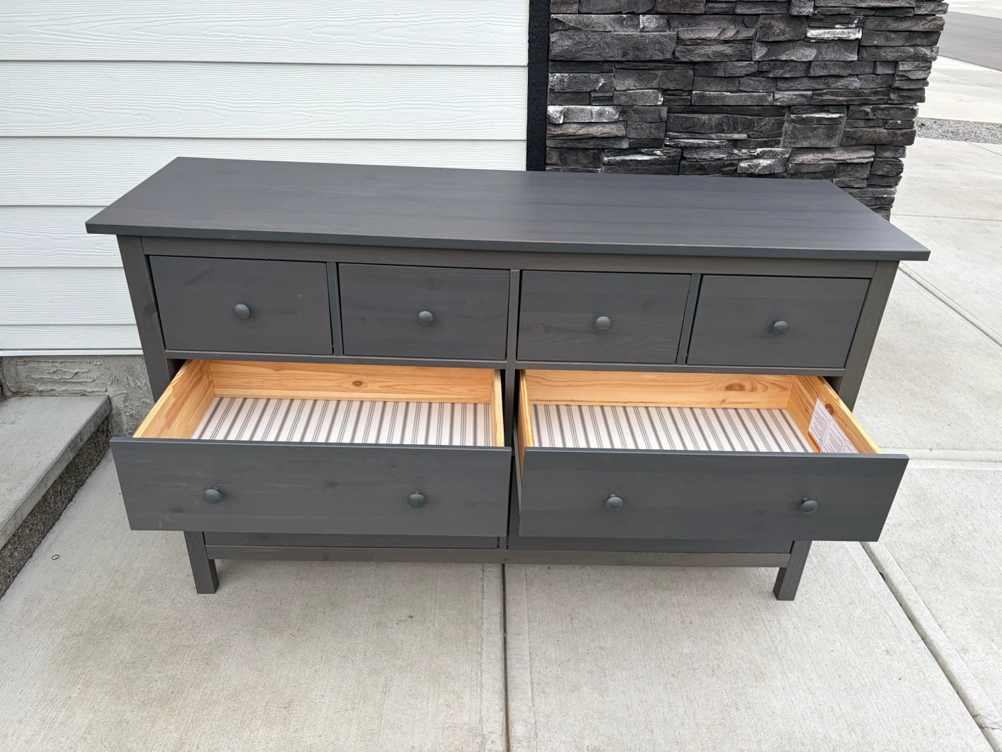 IKEA HEMNES wooden grey dresser 8 drawers - photo 3