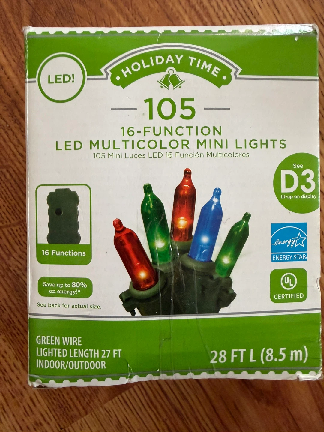 Holiday Time 105-Count LED Multicolor Mini Lights