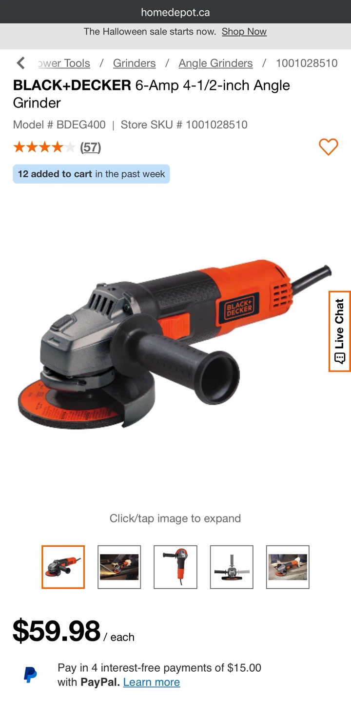 BLACK+DECKER 6-Amp 4-1/2-inch Angle - photo 2