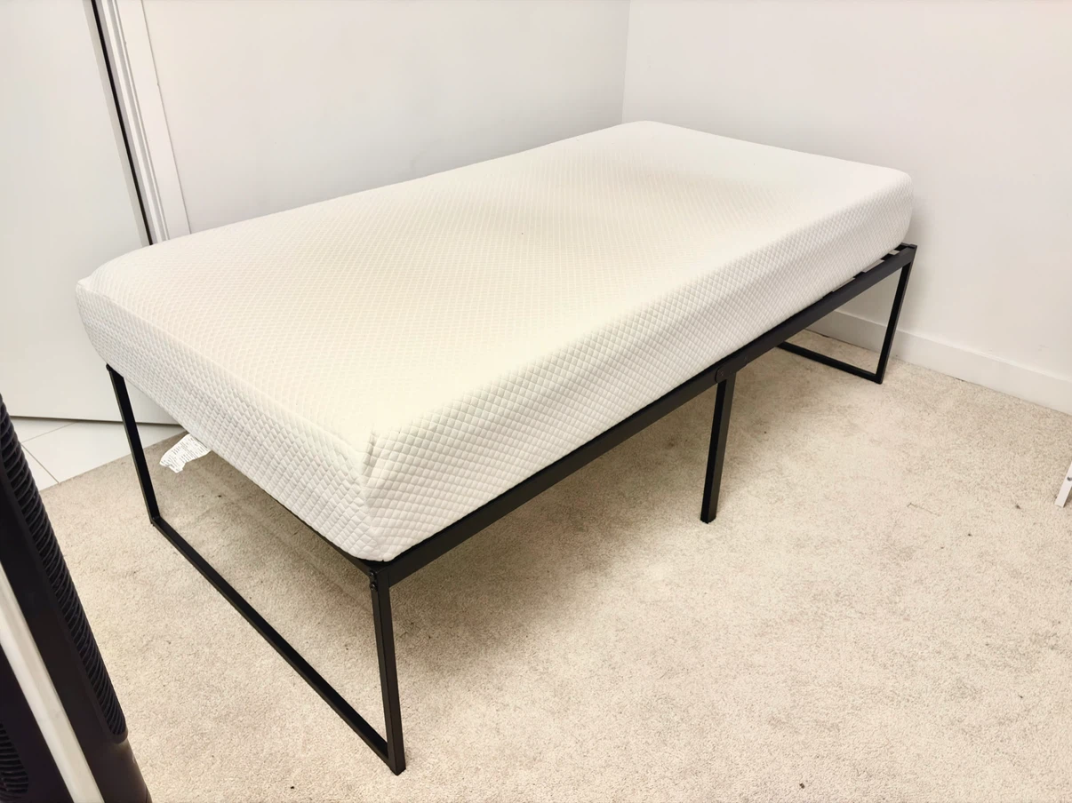 Black Metal Twin Bed Frame + Optional Memory Foam Mattress - photo 3
