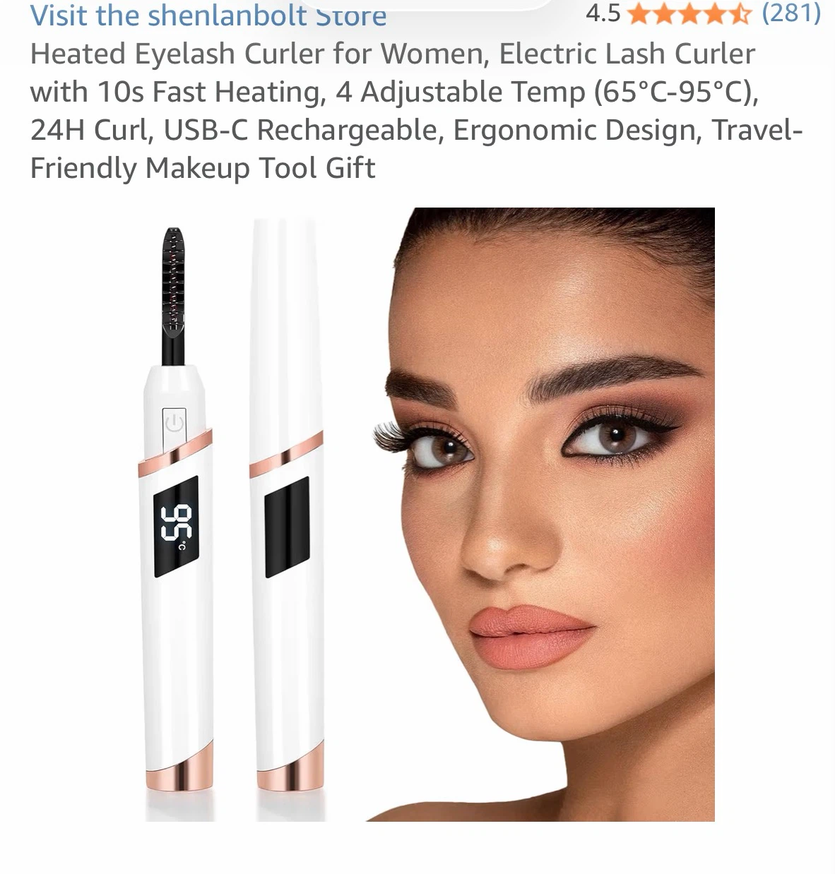 Heated Electric Eyelash Curler USB Rechargeable