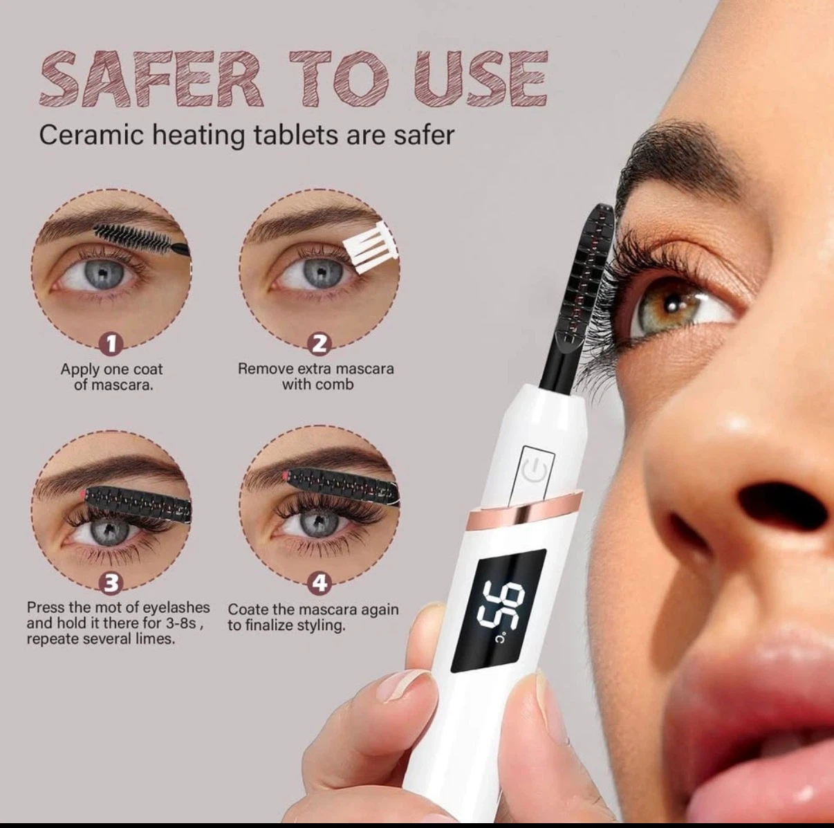 Heated Electric Eyelash Curler USB Rechargeable - photo 2