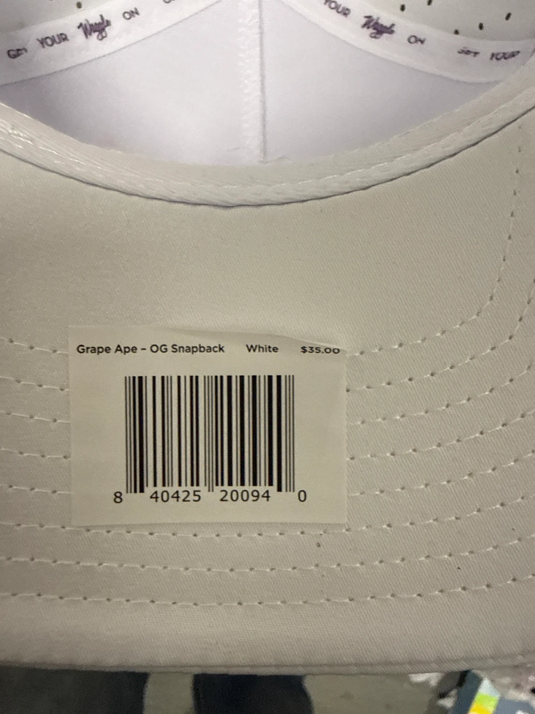 Waggle Grape Ape OG Snapback White Hat - photo 4