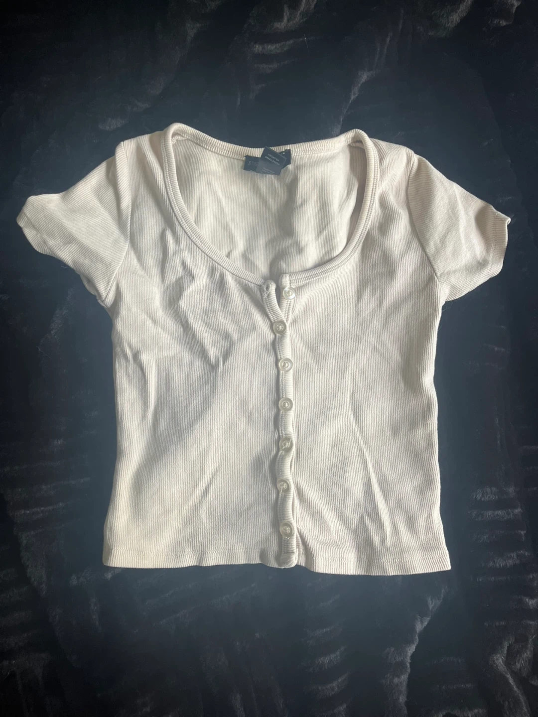 Streetwear Society Ribbed Button Down Top Small
