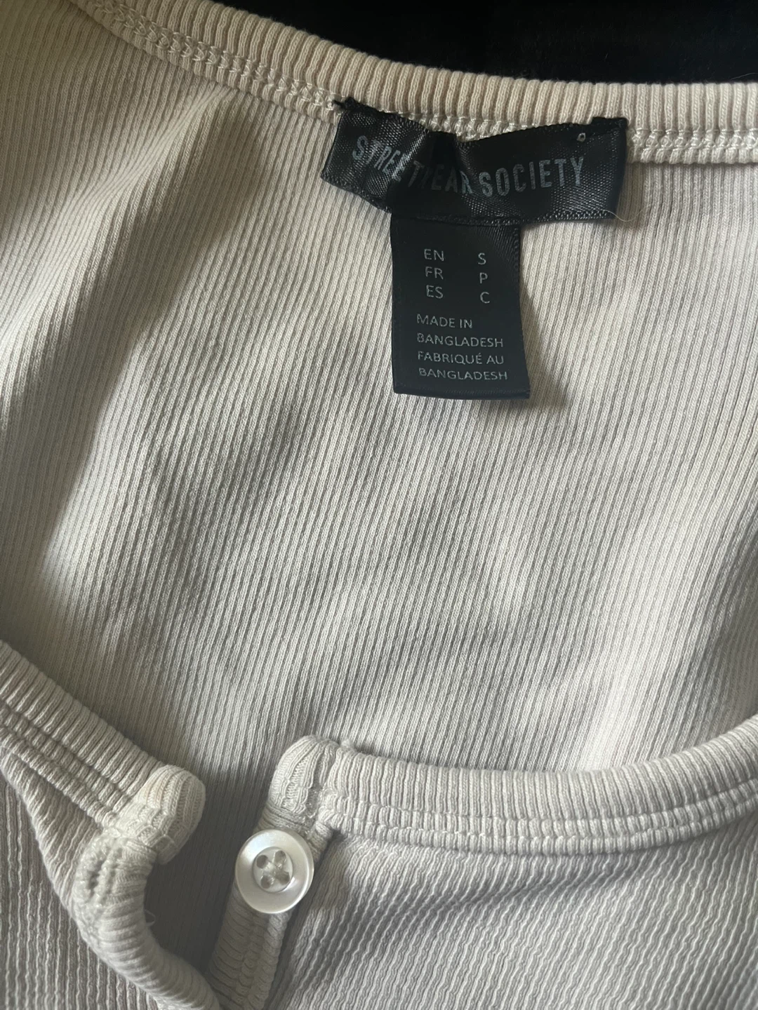 Streetwear Society Ribbed Button Down Top Small - photo 2