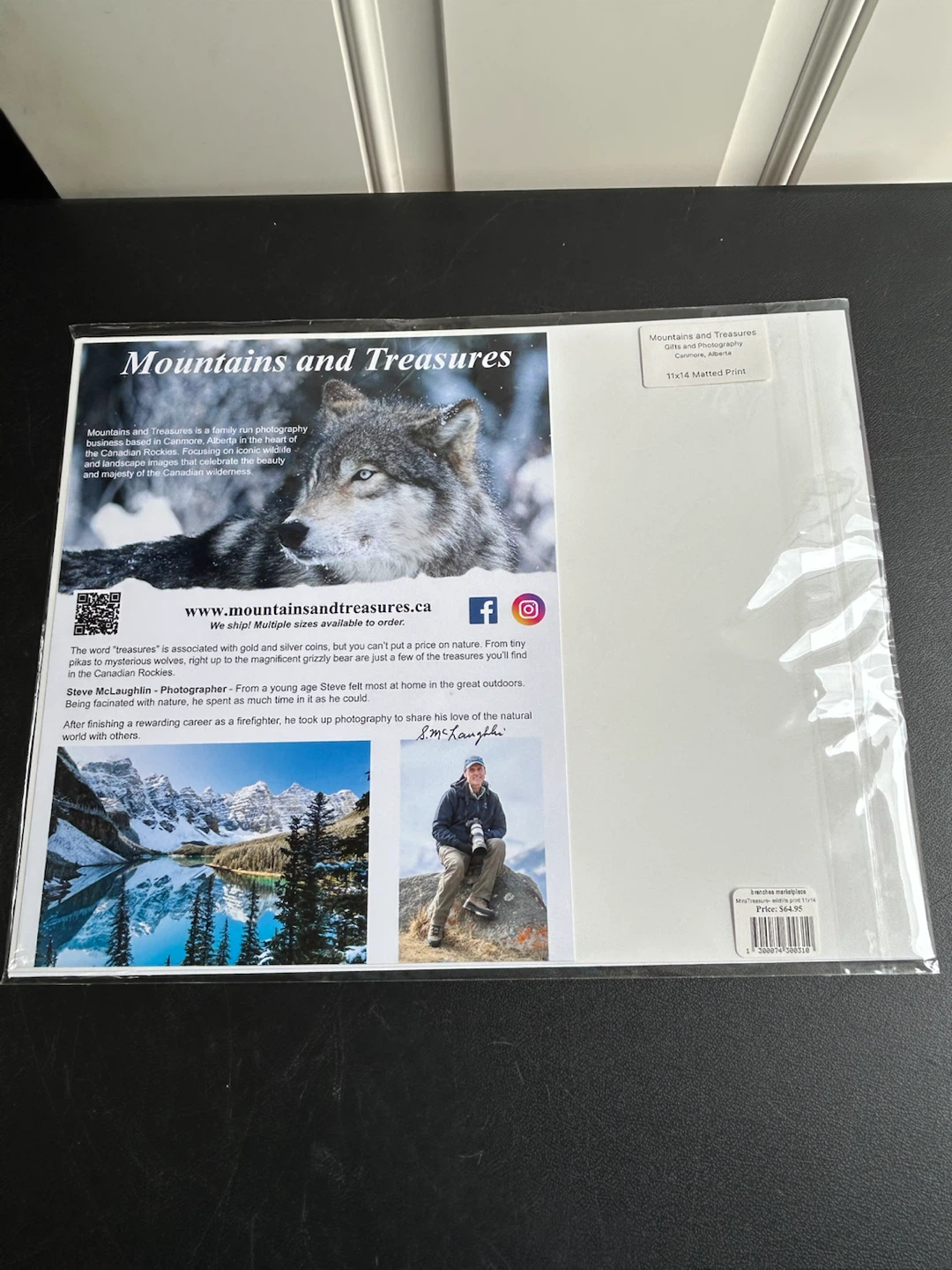 Mountains and Treasures Matted Print - Wolves in Snow - photo 4