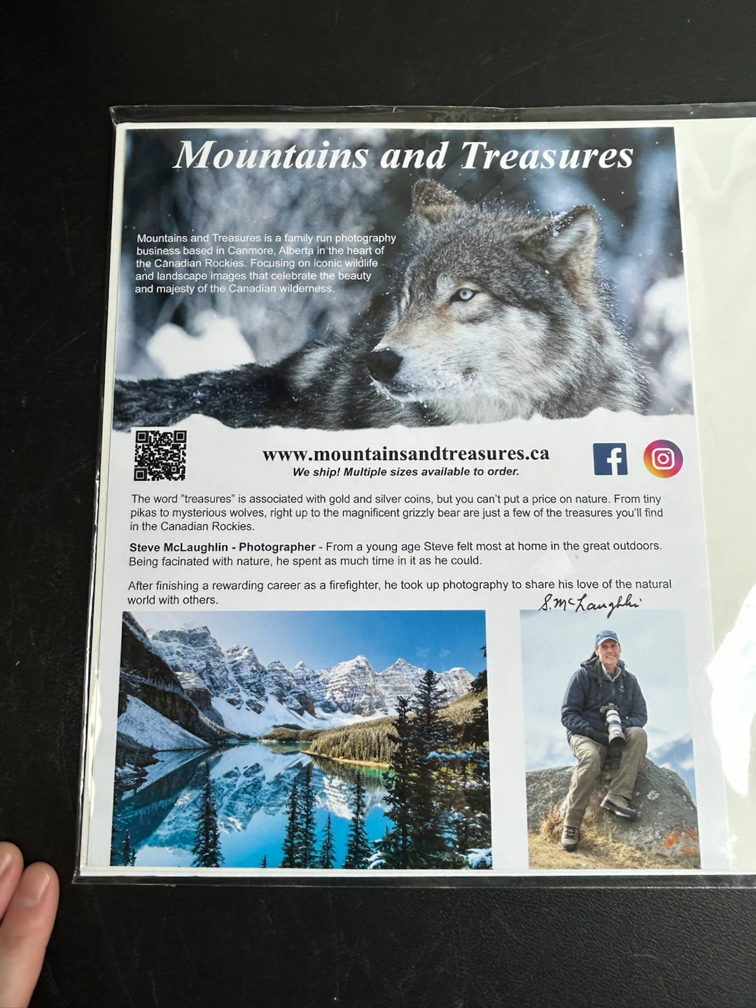 Mountains and Treasures Matted Print - Wolves in Snow - photo 5