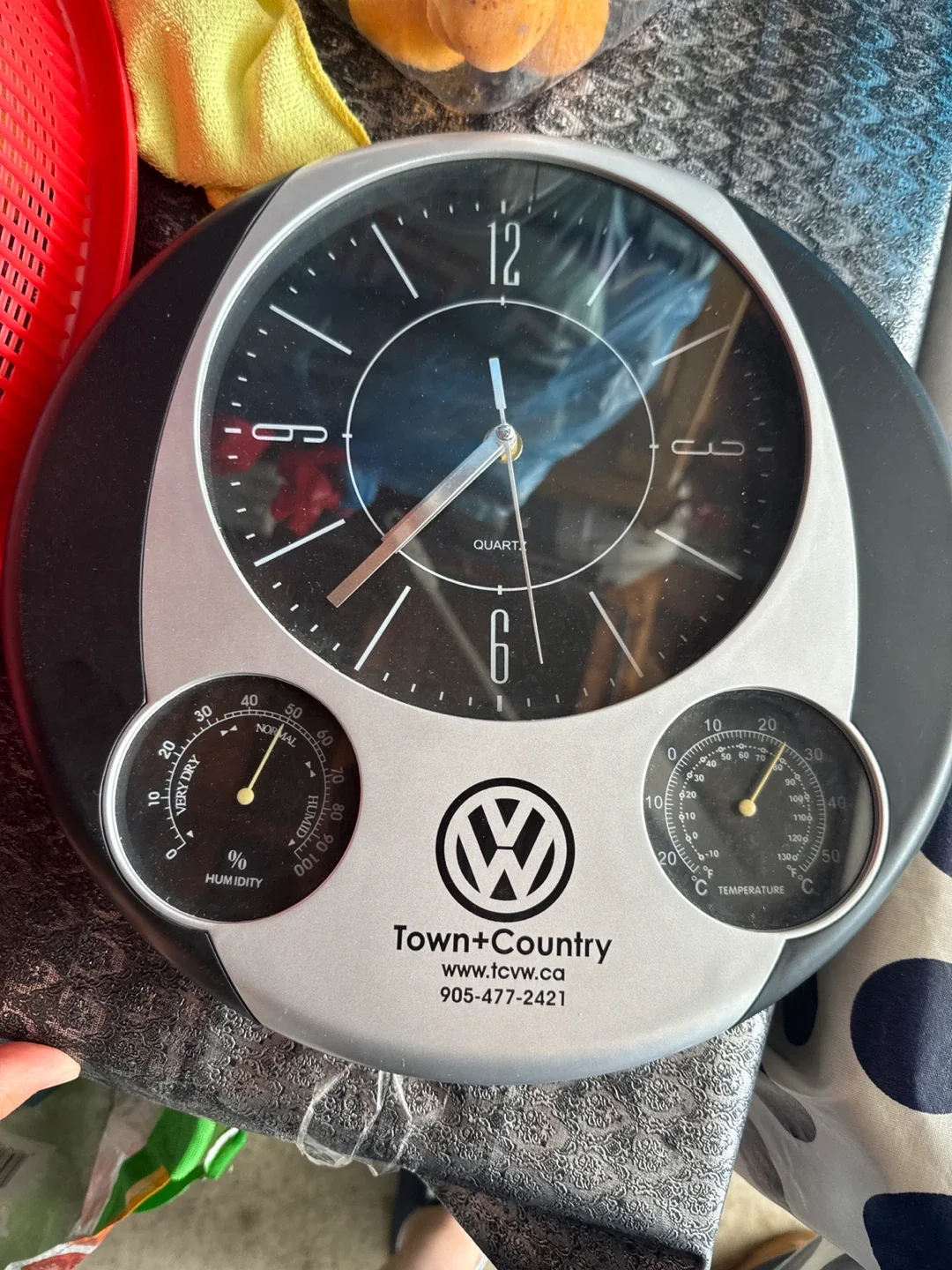 Volkswagen Wall Clock with Thermometer & Hygrometer