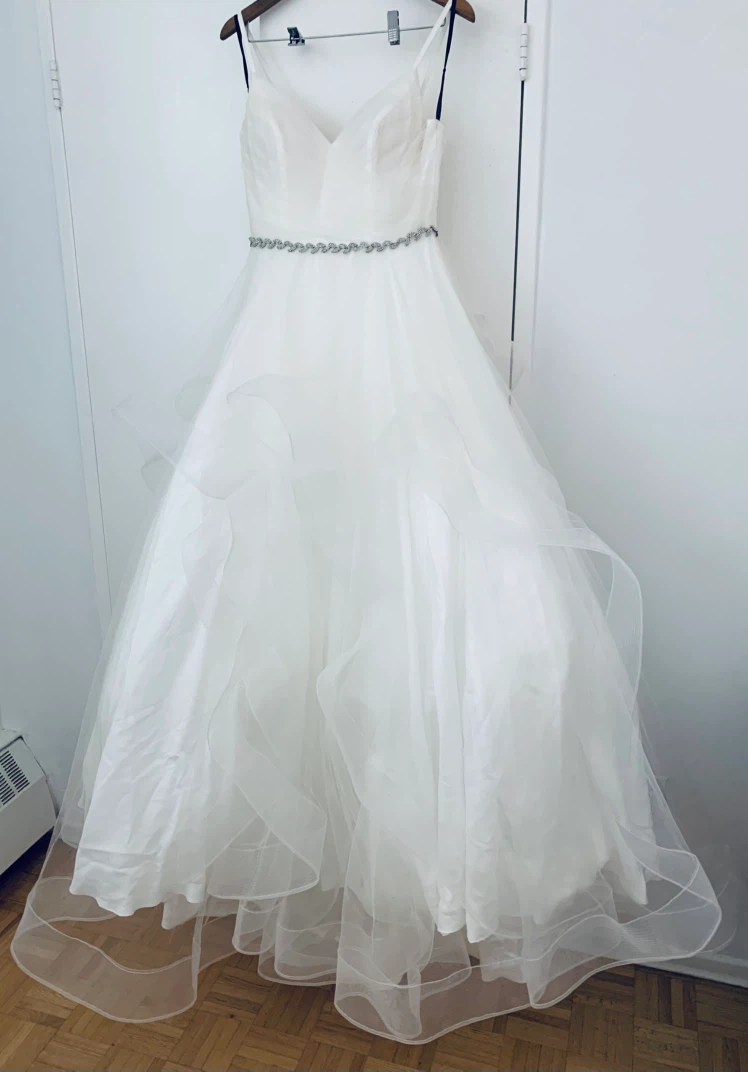 White Wedding Dress with Beaded Belt