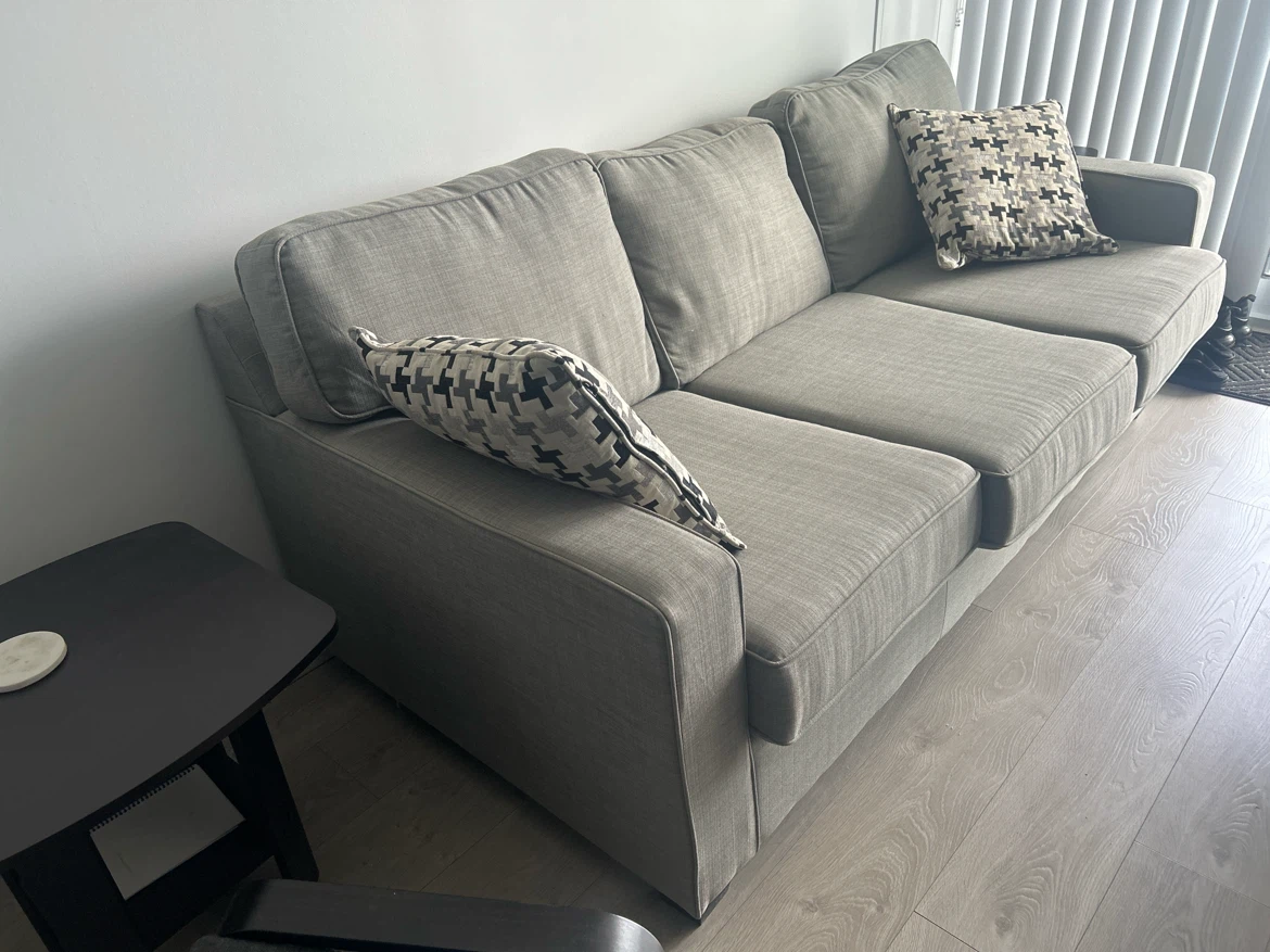 Grey 3-Seater Sofa with Cushions - photo 2