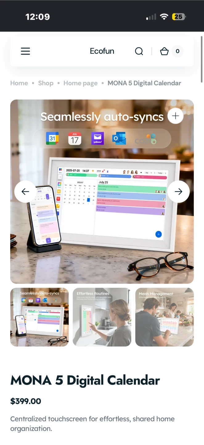 Ecofun MONA 5 15.6 inch Smart Digital Calendar - photo 2