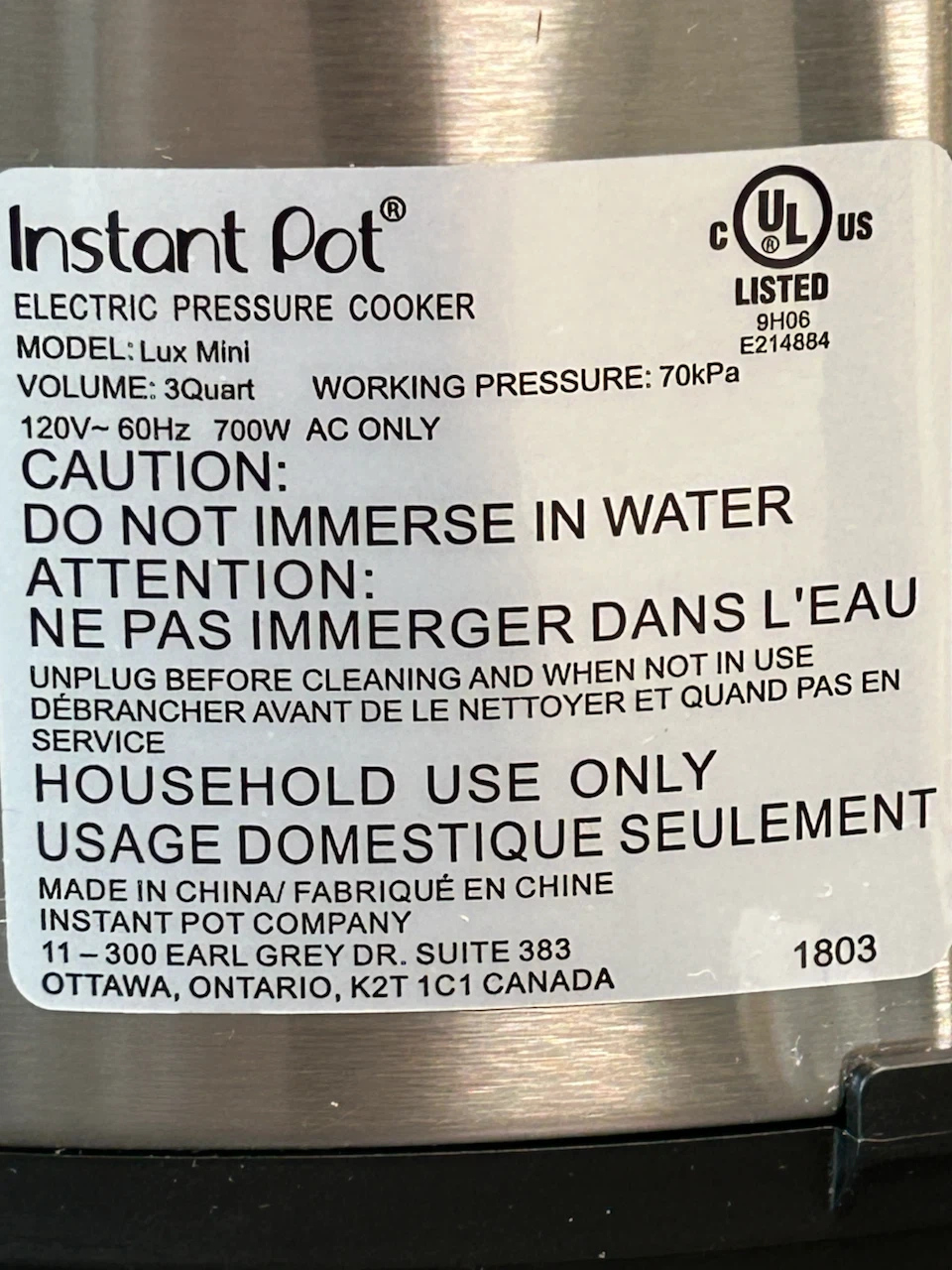 Instant Pot Lux Mini 3 Quart Multi-Cooker - photo 2