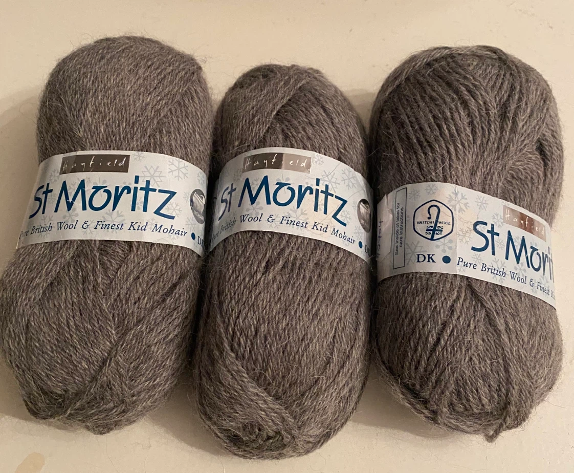Hayfield St. Moritz Wool and Kid Mohair 3 Grey Yarns
