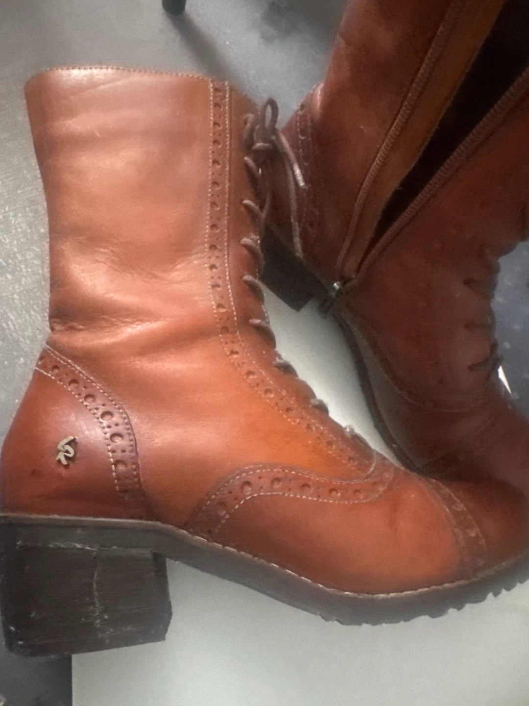 Brown Leather Lace-up Boots - photo 2
