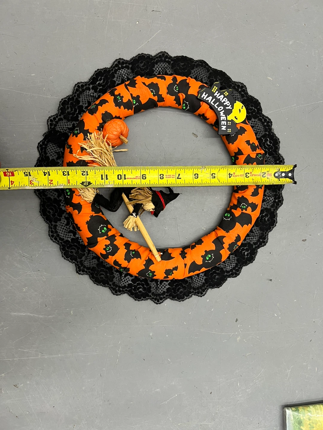 Halloween Wreath with Witch Decoration