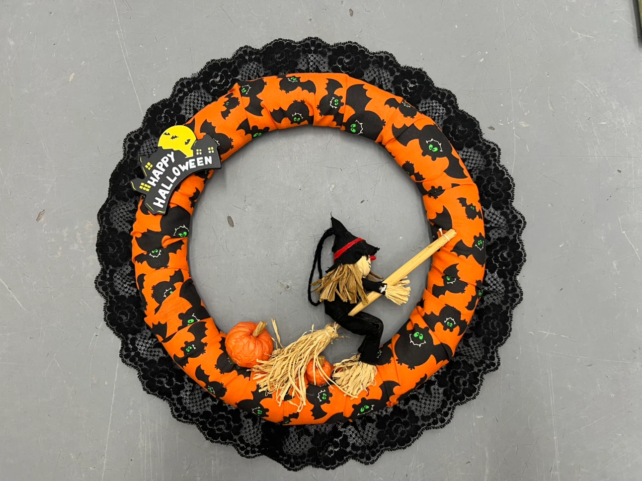 Halloween Wreath with Witch Decoration - photo 2