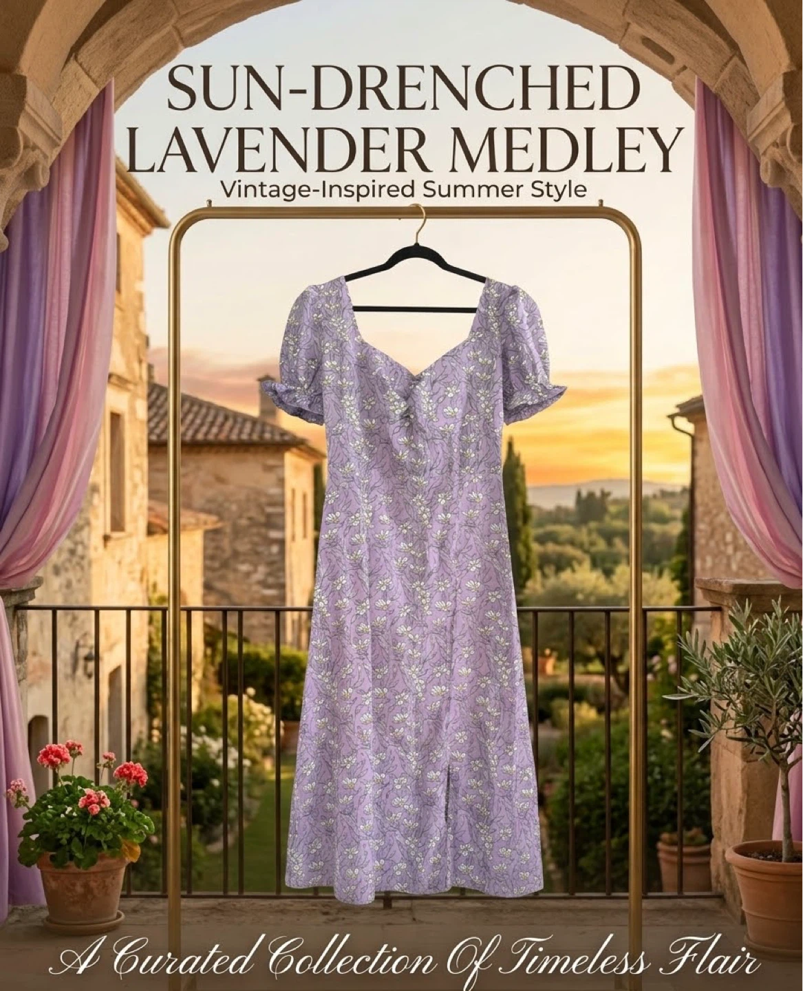 Lavender Floral Maxi Dress