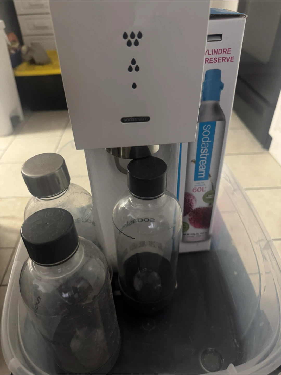 SodaStream Sparkling Water Maker with Bottles and CO2 Cylinder