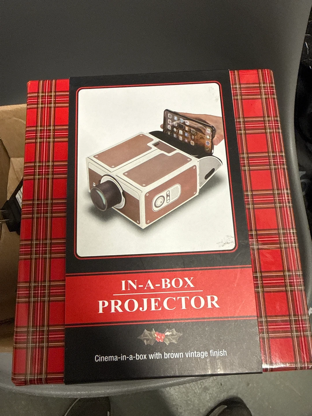In-a-Box Projector with Brown Vintage Finish