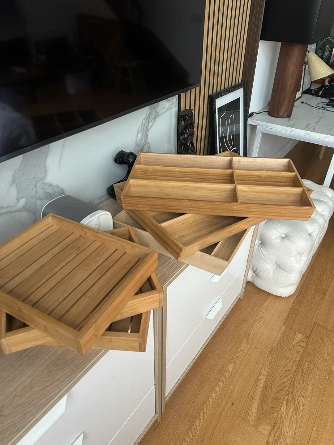 NEW IKEA UPPDATERA BAMBOO CLOSET DRAWER ORGANIZER TRAYS - photo 3