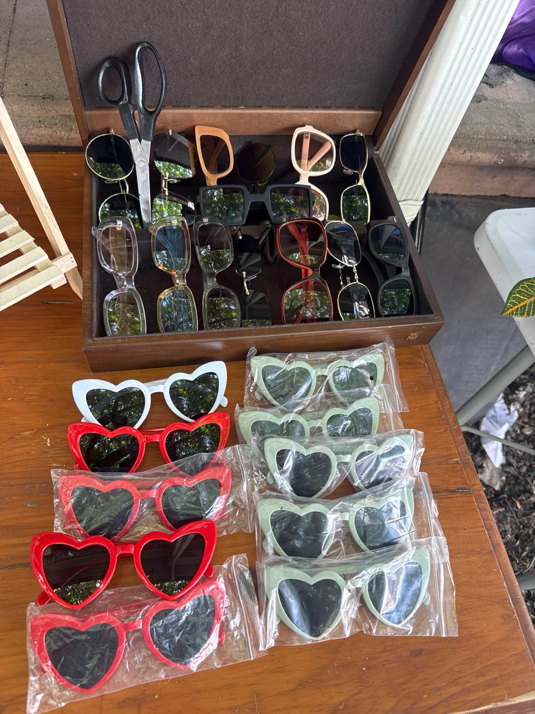 Heart Shaped Sunglasses - Red & Mint Green - photo 2
