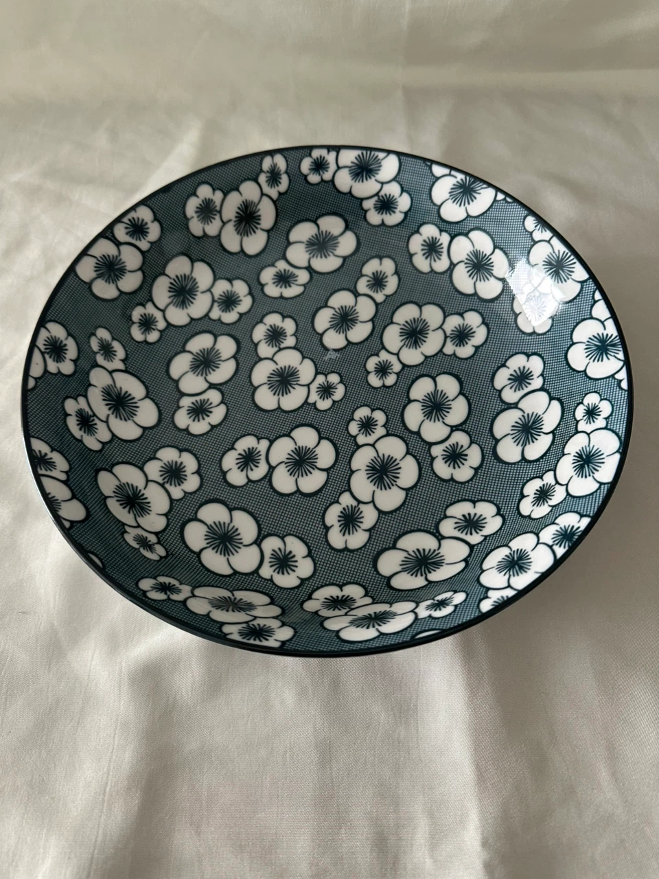 Floral Ceramic Shallow Serving Bowl