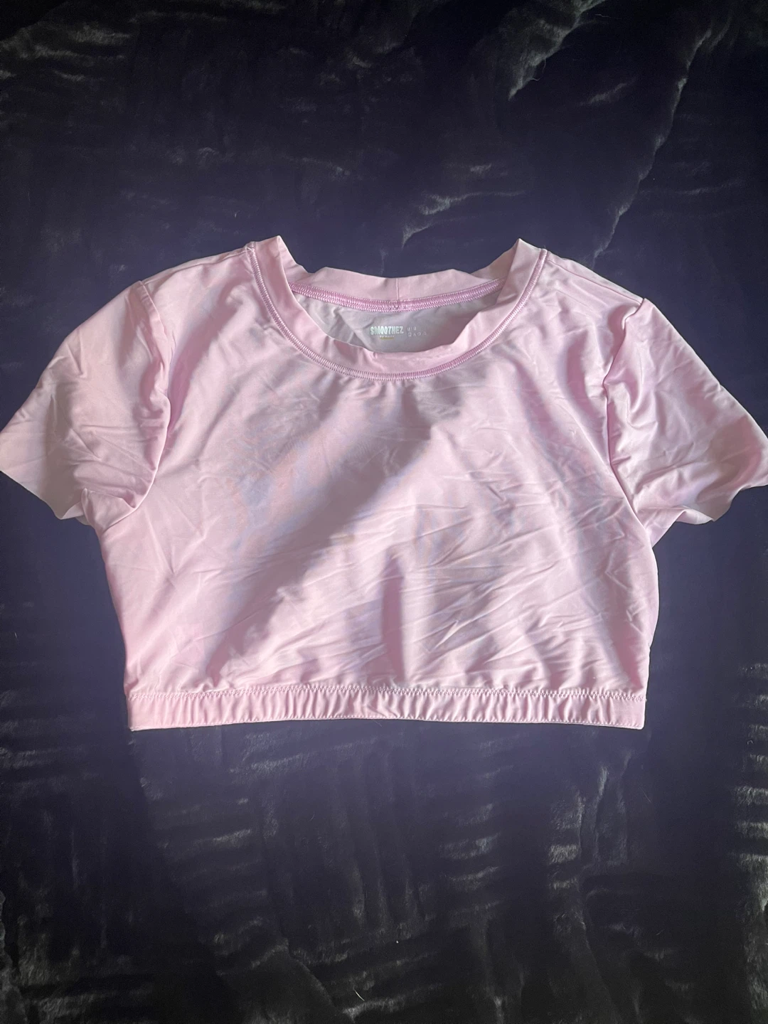 Aerie Smoothez pink cropped short sleeve shirt