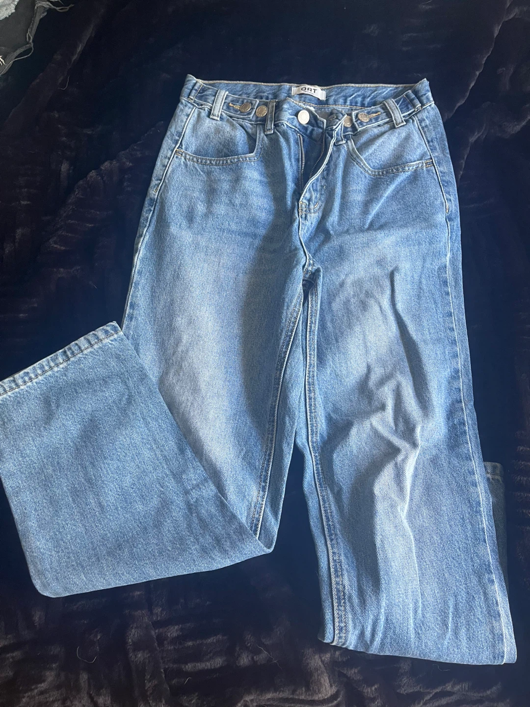 OAT light wash straight leg jeans