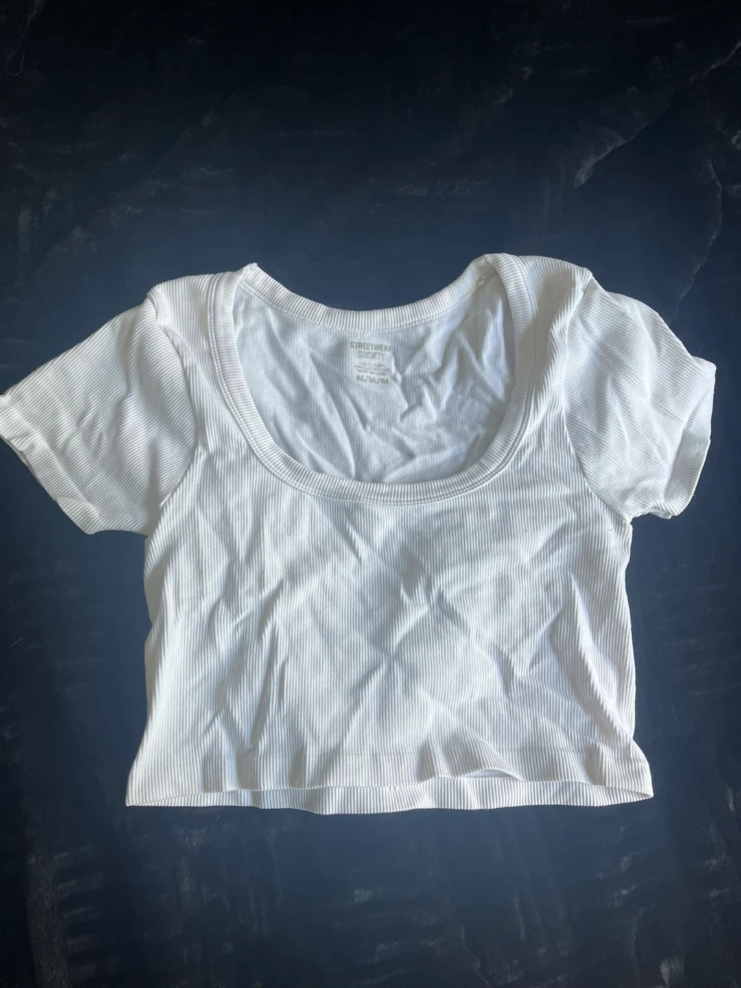 Streetwear Society white ribbed crop top size medium