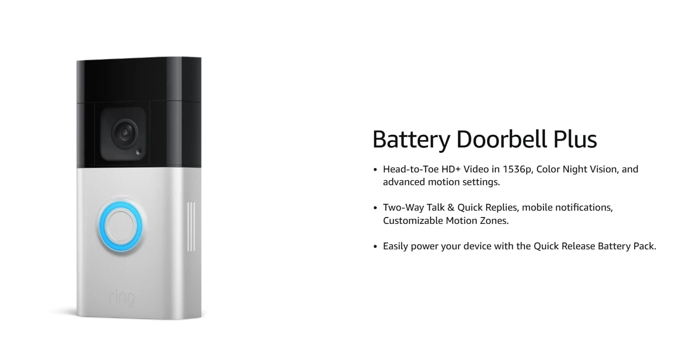 Ring Battery Doorbell Plus - 2nd Gen - With Accessories - photo 3