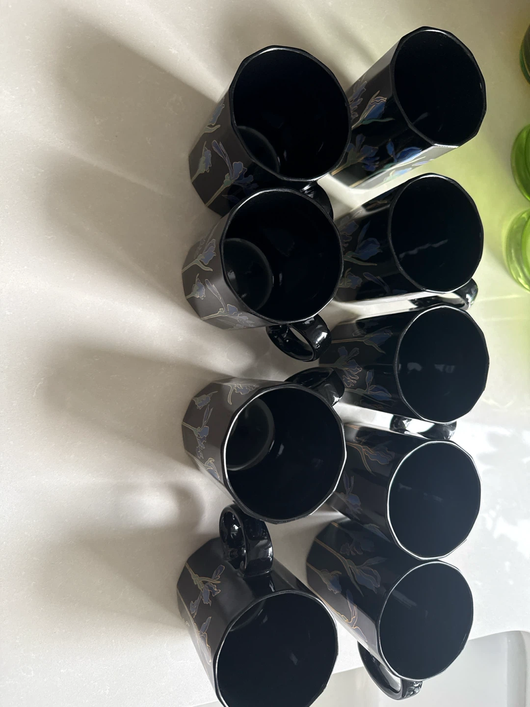 Set of 9  Vintage and Discontinued Otagiri Black Iris Mugs - photo 2