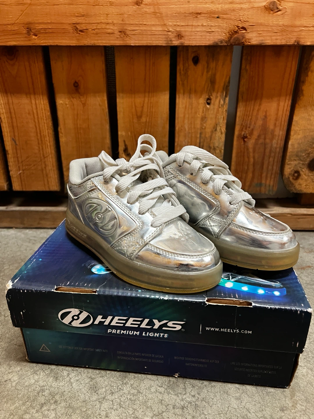 Heelys Premium Lights Silver Roller Shoes